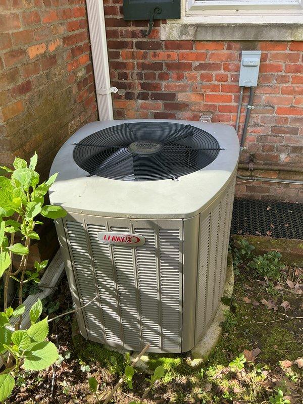 Completed Gold AC inspection and seasonal startup on 10+ year old Lennox condensing unit. Performed comprehensive system diagnostics including electrical measurements with clamp meter, verified capacitor operation, inspected all electrical connections and contactors, and confirmed proper system operation. Unit found in satisfactory working condition with all components functioning within normal parameters.