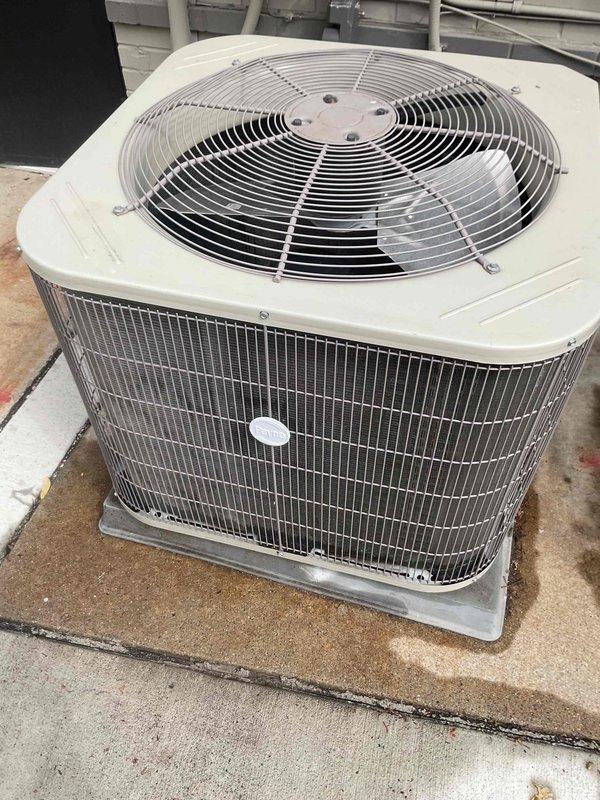 Performed commercial HVAC maintenance agreement service on three ground-level units. Completed routine preventive maintenance inspections, replaced air filters with Parker brand pleated filters, and inspected outdoor condenser unit including fan operation, coil condition, and overall system functionality. All equipment operating within normal parameters upon completion of scheduled maintenance visit.