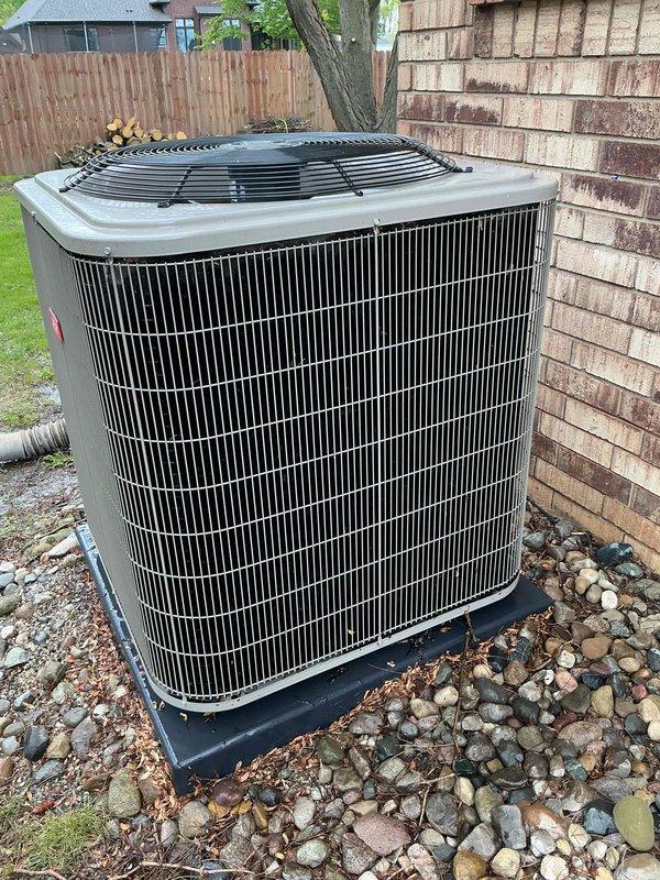 Completed comprehensive AC tune-up on 4-year-old Bryant condensing unit in preparation for cooling season. Performed standard maintenance protocol including coil cleaning, electrical connection inspection, refrigerant level verification, and operational testing. System found to be operating within normal parameters with no deficiencies noted; unit confirmed ready for summer operation.