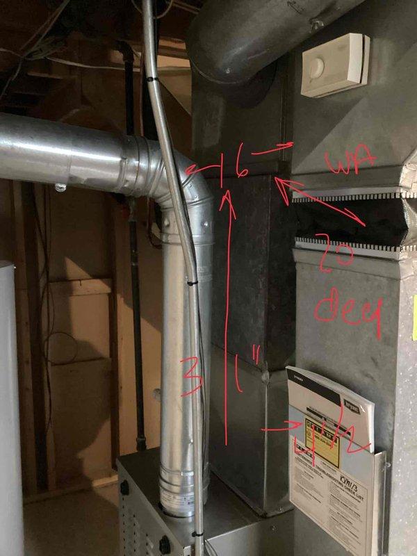 Conducted comprehensive system evaluation and provided replacement estimate for 2006 HVAC system with air handler located in basement. Inspected existing furnace, air handler, and ductwork configuration, documenting current equipment condition and installation setup. All equipment currently operational; photographed existing system components including furnace unit, metallic ductwork, and air handler to support replacement proposal for aging 18-year-old system.