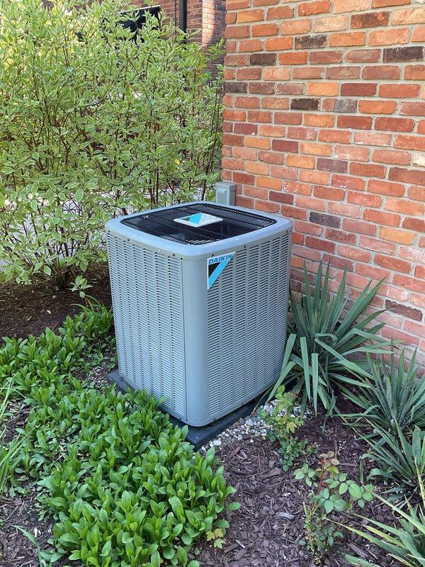 Completed comprehensive AC tune-up inspection on 3-year-old residential cooling system with basement-mounted air handler and outdoor condensing unit. Inspected Aprilaire humidity control system integrated with indoor equipment, verified proper operation of condenser unit with all components functioning normally, and confirmed adequate airflow through ductwork. System operating within manufacturer specifications with condenser area properly maintained and clear of debris obstruction.