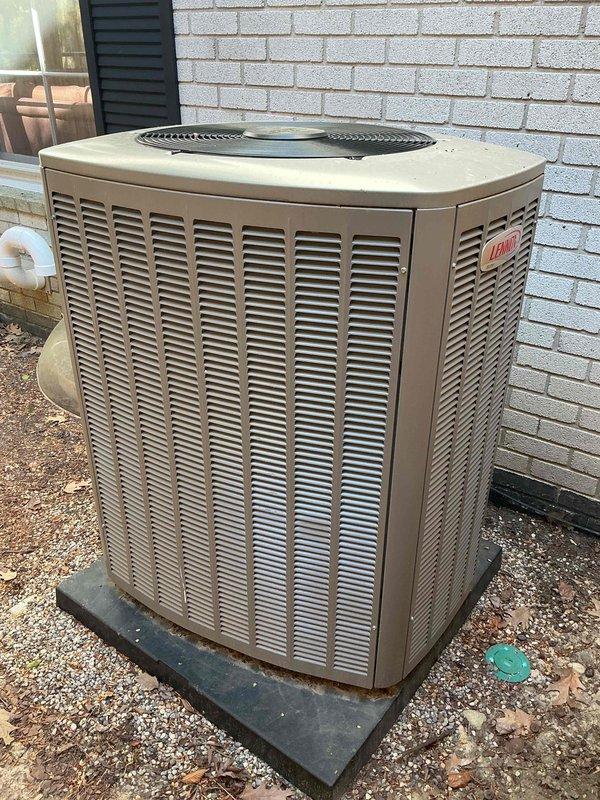 Completed comprehensive Gold AC inspection on multi-unit residential HVAC system with equipment under 10 years old. Performed full system evaluation of outdoor condensing unit and basement-located air handler, verifying operational status, refrigerant levels, electrical connections, and airflow performance. Documented equipment condition with photos showing condenser unit properly positioned on concrete pad with adequate clearance, confirmed system operating within normal parameters, and verified all components functioning correctly with no service issues identified.