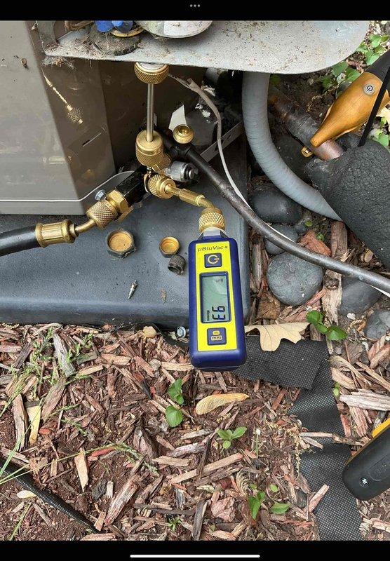 Successfully replaced a failed 2-ton evaporator coil assembly. Removed the existing coil from the air handler housing, disconnected refrigerant lines at the service valves, and installed the new evaporator coil with proper copper line connections. Evacuated and recharged the system with refrigerant, pressure tested all connections for leaks, verified proper operation of all electrical connections and controls, and confirmed system functionality with digital gauges showing appropriate operating pressures.