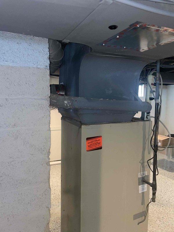 Provided comprehensive estimate for complete HVAC system replacement of 35-year-old heating and cooling equipment in basement installation. Evaluated existing natural gas furnace and air conditioning system serving small residential space under 1500 square feet, assessed current ductwork configuration and electrical connections, and documented equipment specifications for replacement proposal.