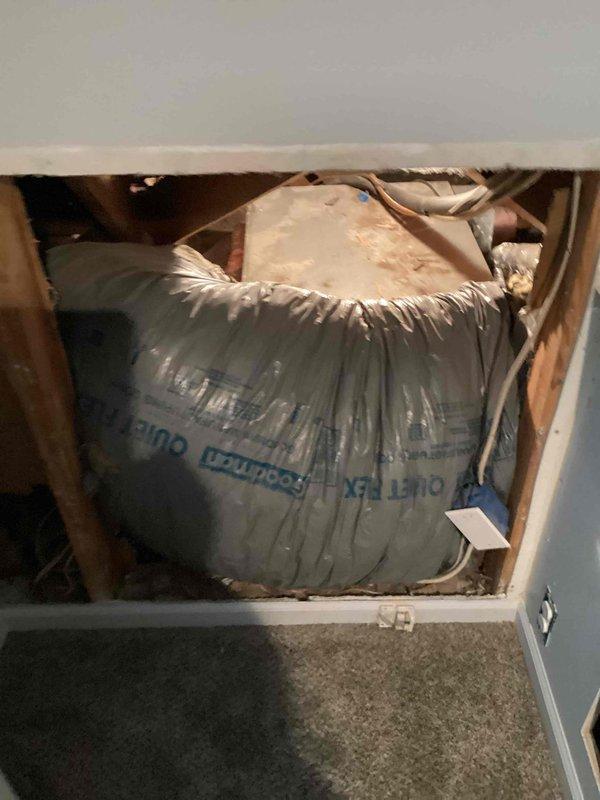 Conducted site assessment of existing Unico high-velocity HVAC system located in attic space. Accessed system through interior maintenance opening and documented current installation conditions, including insulated flex ductwork and system components. Photographed equipment and access points to provide comprehensive documentation for replacement system estimate.