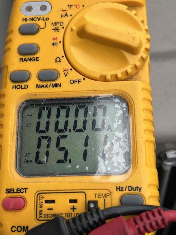 Responded to no cooling complaint on central air conditioning system. Upon arrival, performed diagnostic testing using digital multimeter to check electrical components and measure voltage readings. Identified system failure preventing proper operation. Completed necessary repairs to restore cooling function. System tested and verified operational before departure.