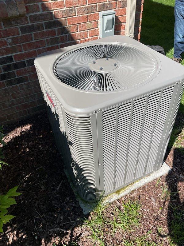 Completed comprehensive Gold AC Inspection on a 3-year-old residential HVAC system. Inspected basement-mounted air handler unit with copper refrigerant lines and PVC condensate drainage, confirming proper insulation and secure connections. Evaluated outdoor condenser unit positioned on concrete pad, verifying operational fan assembly, louvered panel ventilation, and overall system functionality. All equipment found in proper working condition with no deficiencies noted.