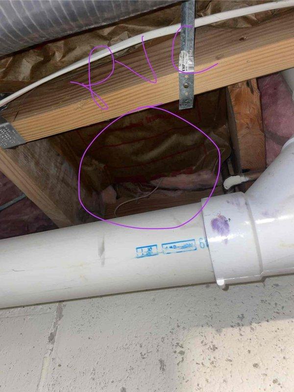 Provided comprehensive estimate for complete HVAC system replacement including air conditioning unit and natural gas furnace for 21-year-old equipment located in basement. The existing air conditioner has failed and the furnace has reached end of serviceable life. Assessment included evaluation of outdoor condenser unit on concrete pad with refrigerant lines and electrical disconnect, as well as basement furnace installation with PVC venting system routed through crawl space. Documented current equipment configuration, ductwork connections, and existing infrastructure to determine proper replacement specifications and installation requirements.