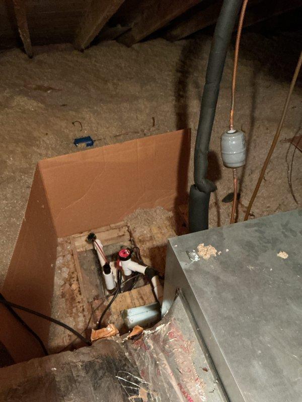 Conducted site assessment for estimate to add supply runs to existing Unico system. Inspected Lennox air handler unit located in attic space and evaluated basement mechanical area for potential ductwork routing. Documented current HVAC configuration and spatial constraints to determine feasibility and scope of adding additional supply distribution to improve system coverage.