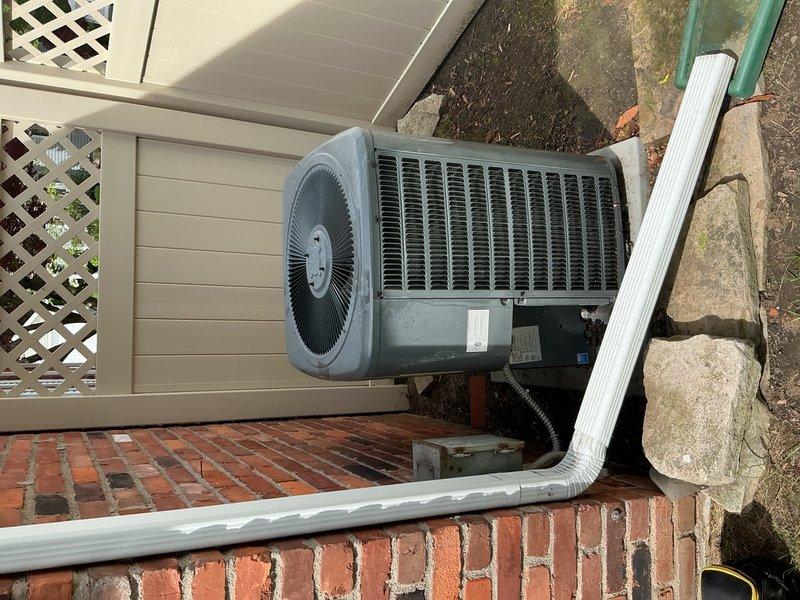 Completed comprehensive Gold AC Inspection on a 16-year-old air conditioning system with air handler located in basement. Performed thorough examination of outdoor condenser unit, which was found positioned on concrete pad with adequate clearance, though customer was advised that the area surrounding the condenser needs to be maintained clear of debris and any animal waste for optimal performance and longevity. Inspected all refrigerant lines, electrical connections, and condensate drainage system including PVC discharge line. Evaluated indoor air handler components, ductwork connections, and associated plumbing infrastructure in basement mechanical room. Verified system operational parameters and documented equipment condition with photographic records. Provided customer with maintenance recommendations to ensure continued efficient operation of aging HVAC equipment.