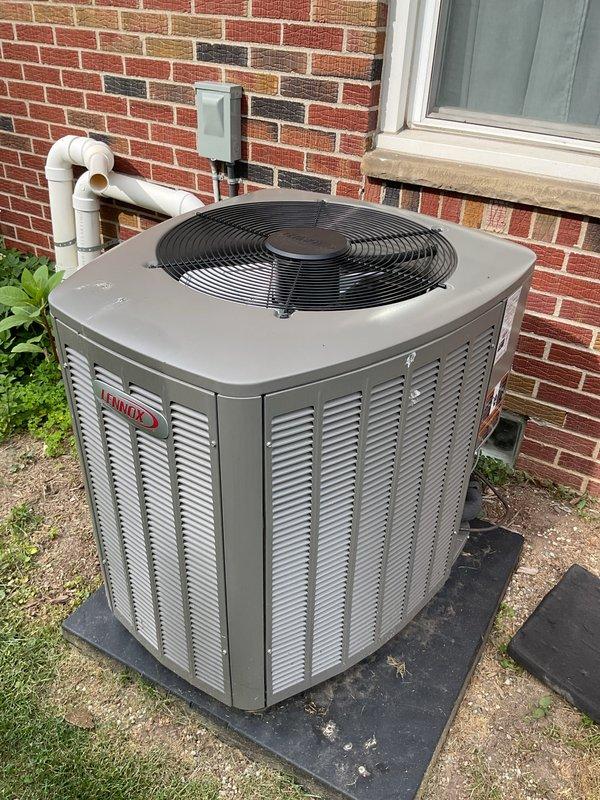 Completed comprehensive Gold AC inspection on 3-year-old Lennox split system with basement air handler and exterior condenser unit. Performed full system evaluation including visual inspection of outdoor condenser unit positioned on concrete pad, verified proper clearances and debris-free surroundings, assessed refrigerant lines and electrical connections, and inspected basement air handler with evaporator coil assembly. Confirmed system operational status, examined insulation integrity in attic space, and verified all components functioning within manufacturer specifications under suitable weather conditions for accurate performance assessment.