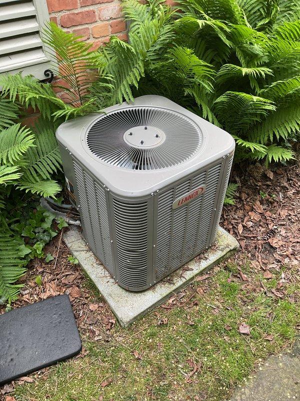 Completed annual Gold AC maintenance inspection on dual HVAC systems located in basement. Performed comprehensive system evaluation including inspection of Lennox outdoor condenser unit, verification of humidistat control settings, and assessment of all major components. Identified potential low voltage/control circuit issue requiring follow-up diagnosis with senior technician to determine root cause and ensure proper system operation.