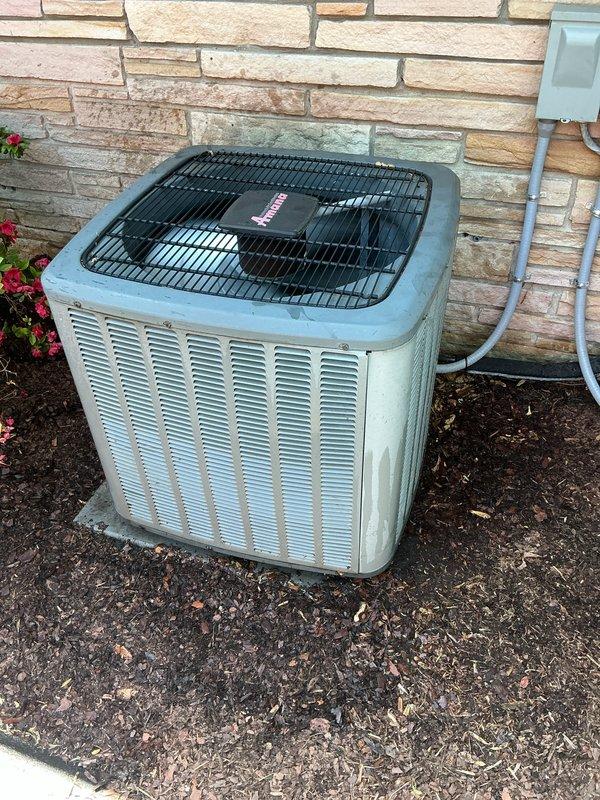 Completed comprehensive Gold AC inspection on two residential air conditioning systems, including an Aire-Flo condenser unit manufactured in 2016 with air handler located in basement. Performed full system evaluation including visual inspection of outdoor condensing units, verified operational status of both systems, examined refrigerant lines and electrical connections, and assessed overall equipment condition. Both outdoor units were found to be in good working condition with clean casings and proper installation on concrete pads. Advised customer that the area surrounding condensers should be kept clear of debris and animal waste to maintain optimal system performance and prevent potential airflow restrictions or component damage.