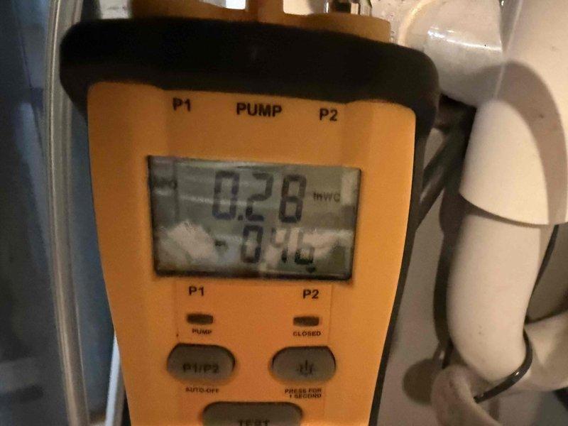Performed comprehensive leak search on HVAC system as directed, with replacement compressor, TXV, service valve, and filter drier scheduled for installation upon delivery. Documented system pressures using differential pressure gauge, measuring 0.28 inWG at 504 reading, and referenced manufacturer blower performance data for Lennox EL297UH series furnaces to verify proper airflow specifications across multiple static pressure ranges. All defective warranty components tagged and prepared for return to supplier per warranty claim requirements.