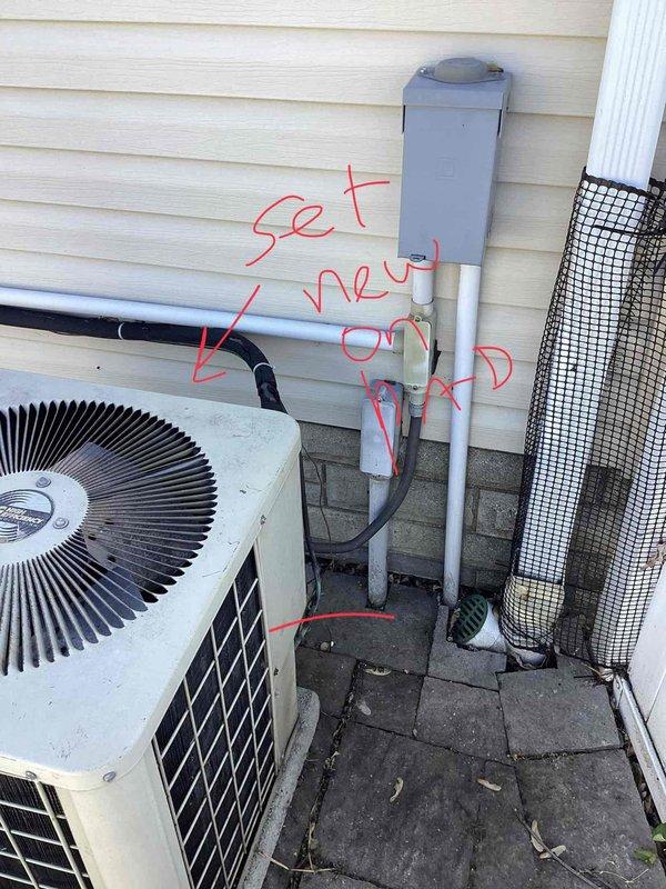 Provided comprehensive estimate for complete AC system replacement of 30-year-old unit with failed compressor and total refrigerant loss. Assessed outdoor condenser unit, existing lineset routing, and interior ductwork configuration in basement installation area to determine scope of work for full system changeout including new outdoor unit, indoor air handler, refrigerant lines, electrical disconnect, and necessary modifications to existing infrastructure.