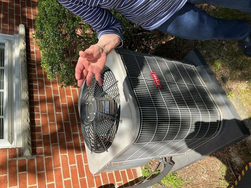 Completed comprehensive Gold AC Inspection on outdoor condensing unit. Performed diagnostic testing using digital manifold gauges to measure system pressures and verify refrigerant charge levels. Inspected condenser coil fins, fan operation, electrical connections, and drainage system including flexible drain line. Unit operating within normal parameters with no immediate service needs identified.