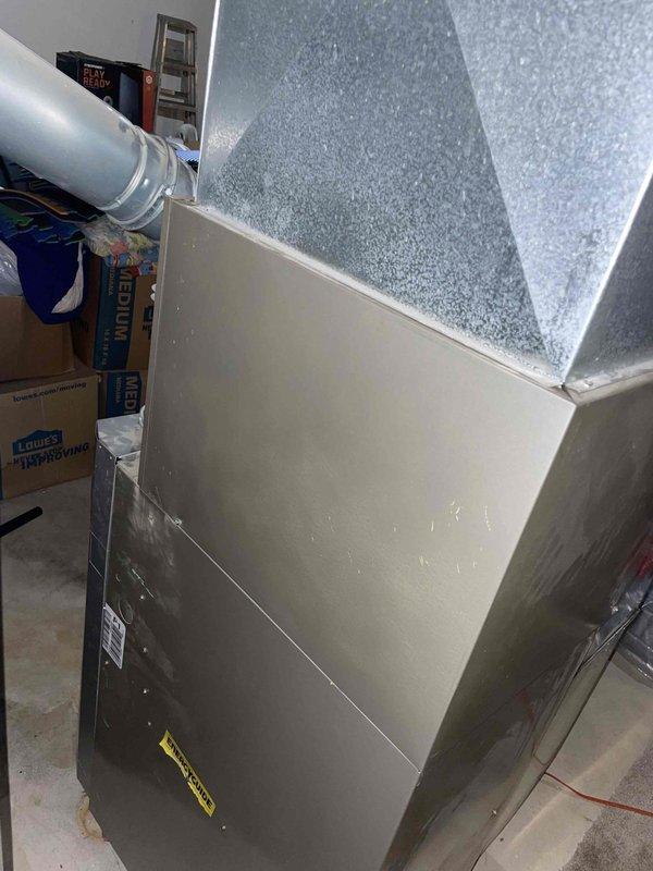 Completed full system HVAC estimate for replacement of 18-year-old gas-powered furnace and air conditioning unit located in basement. Provided multiple BTU capacity options to customer based on home heating and cooling requirements, with photographic documentation of existing equipment and installation area for accurate sizing and proposal preparation.