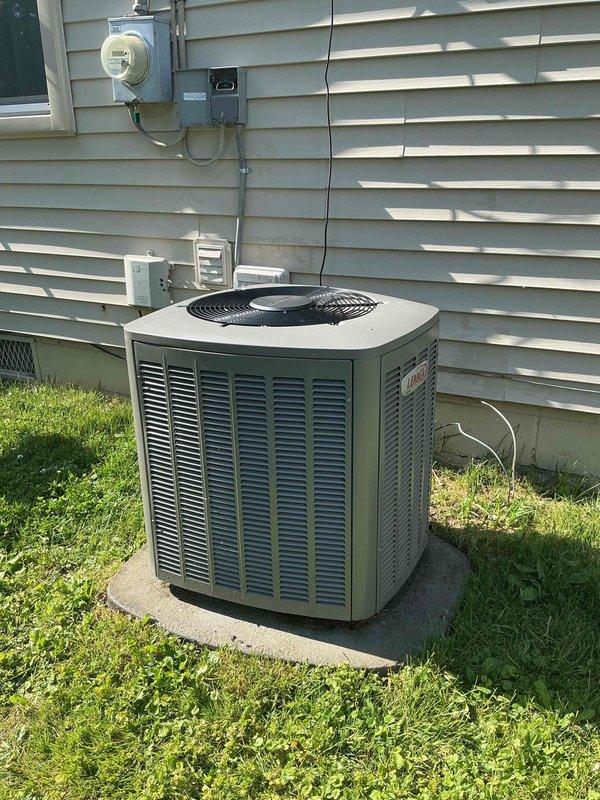 Completed comprehensive Gold Plan preventative maintenance on 5-year-old residential air conditioning system. Performed full system inspection including visual examination of outdoor condenser unit, heat exchanger coils, and electrical components. Verified proper operation of all system components, checked refrigerant levels, inspected condenser fins for damage and debris, and confirmed electrical connections at disconnect box and meter base were secure. Unit operating within normal parameters with no deficiencies noted. All components clean and functioning properly. System ready for cooling season.