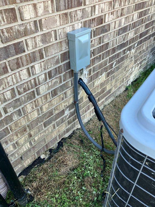 Provided comprehensive estimate for complete HVAC system replacement including non-functional air conditioning unit and natural gas furnace located in basement. Existing equipment over 10 years old with outdoor condensing unit mounted on exterior brick wall connected to weatherproof electrical disconnect box via refrigerant line set. Assessed current installation configuration, electrical service capacity, and existing refrigerant line routing to develop replacement specifications for new high-efficiency cooling and heating system.