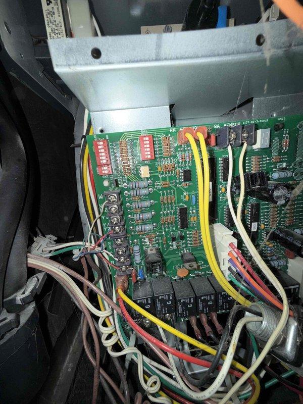 Responded to no cooling call on residential air conditioning system of unknown age utilizing R-22 refrigerant. Upon arrival, performed diagnostic testing on both indoor and outdoor units, including electrical measurements at the control board and compressor circuit. Inspected control board wiring connections, relay operation, and system components. Conducted voltage and amperage readings using digital multimeter to isolate the source of system failure. Completed diagnostic evaluation and provided customer with findings regarding system condition and repair options.