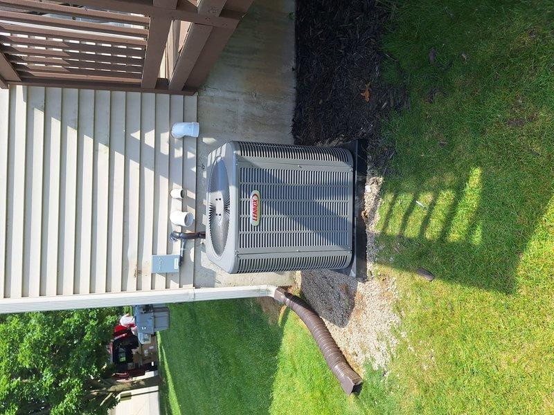 Successfully completed installation of a 2.5-ton Lennox air conditioning system with matching evaporator coil at residential property. Installed Lennox model CK40CT-30B-71 evaporator coil factory-equipped with TXV suitable for R-454B refrigerant. Positioned new condenser unit on concrete pad in rear yard with proper clearances and mounted securely. Ran and connected refrigerant lines from outdoor condenser to indoor coil using proper brazing techniques. Completed all electrical connections and reconnected system to existing power supply. Evacuated system, charged with appropriate refrigerant per manufacturer specifications, and verified proper operating pressures and temperatures. All mechanical, electrical, and air conditioning permits were obtained prior to installation. System tested and operational upon completion.