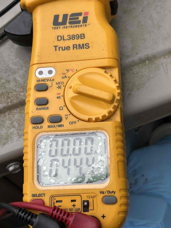 Completed comprehensive Gold AC Inspection on 3-year-old outdoor condensing unit. Performed full system diagnostics including electrical measurements with digital multimeter to verify proper voltage, amperage, and capacitance values. All components tested within manufacturer specifications, refrigerant levels adequate, and unit operating efficiently with no deficiencies noted.