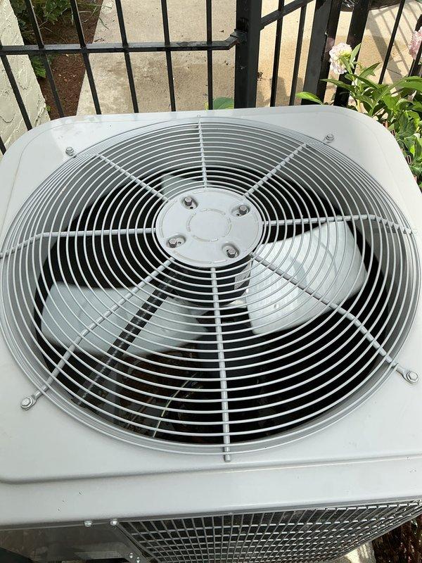 Completed comprehensive tune-up and maintenance inspection on four residential air conditioning systems, including two units located in the attic and two in the basement. Performed standard preventive maintenance procedures on all systems, including inspection of condenser units, fan assemblies, protective grilles, and heat exchanger coils. All outdoor condenser units were found in good operating condition with properly secured protective grilles, clean fan blades, and no visible signs of damage, debris accumulation, or component deterioration.