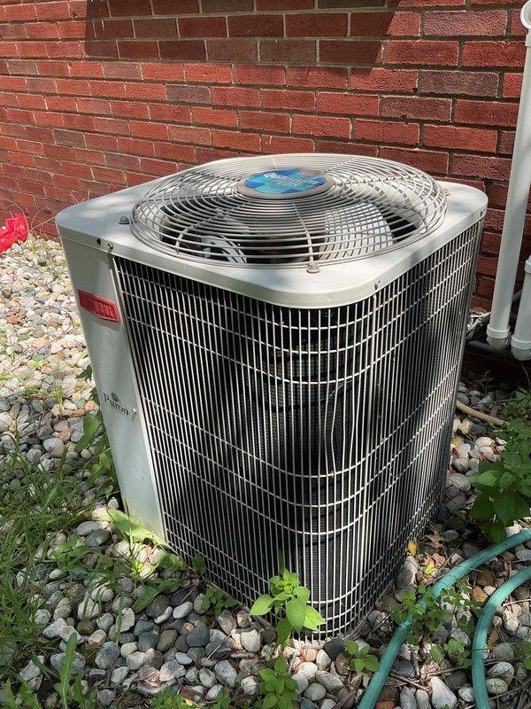 Completed residential tune-up on 2021 Bryant air conditioning system and furnace located in basement. Performed comprehensive inspection of outdoor condenser unit, verified proper operation of fan motor and compressor, checked refrigerant levels, and cleaned condenser coils. Inspected indoor furnace components, tested safety controls, and confirmed all systems operating within manufacturer specifications. Unit shows good maintenance with no immediate repairs required.