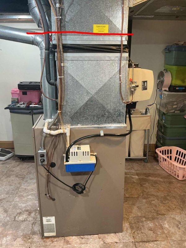 Provided comprehensive estimate for complete HVAC system replacement in basement installation, including natural gas furnace and air conditioning unit to replace existing aged equipment. Assessed current operational system configuration, ductwork connections, condensate pump setup, and electrical requirements for new equipment installation. Documented existing system specifications and spatial constraints to ensure proper sizing and compatibility of replacement units.