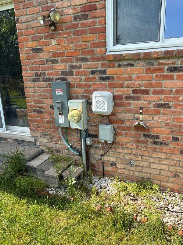 Completed full HVAC system installation including a 90,000 BTU high-efficiency furnace, 3-ton air conditioning unit (Lennox model EL15KC1-036-230A02, serial 5826E10485), S40 thermostat, 500M humidifier, and 4x35 air filter system in rear yard location. Reconnected all electrical and gas services to existing utilities, installed equipment per manufacturer specifications using R-454B refrigerant, and verified AHRI certification number 215664880 for system matching and utility rebate eligibility. Mechanical permit secured and all installations completed to code with proper documentation photographed for record.