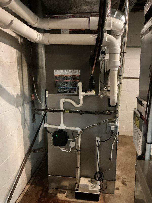Completed full replacement of existing Lennox 4-ton condenser unit and evaporator coil system. Removed old outdoor condensing unit from left side yard location and installed new 4-ton A/C condenser with proper electrical reconnection. Replaced indoor evaporator coil on existing furnace, performed complete system flush to remove contaminants, and evacuated refrigerant lines to proper vacuum levels. Verified all refrigerant pressures and temperatures within manufacturer specifications using manifold gauges, confirmed proper superheat and subcooling values, and tested system operation for cooling performance. Obtained necessary mechanical, electrical, and air conditioning permits for installation compliance.