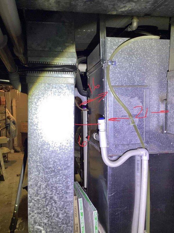 Performed comprehensive gold-level AC inspection on 30+ year old residential cooling system experiencing complete loss of cooling capacity, with indoor temperature rising from 70° setpoint to 78°. Evaluated outdoor condensing unit located at rear of property and basement-mounted air handler assembly. System diagnosed with low refrigerant charge on obsolete R-22 refrigerant, confirming age-related equipment failure. Documented equipment condition through photographic assessment and provided replacement estimate for aging HVAC system that has exceeded its expected service life.