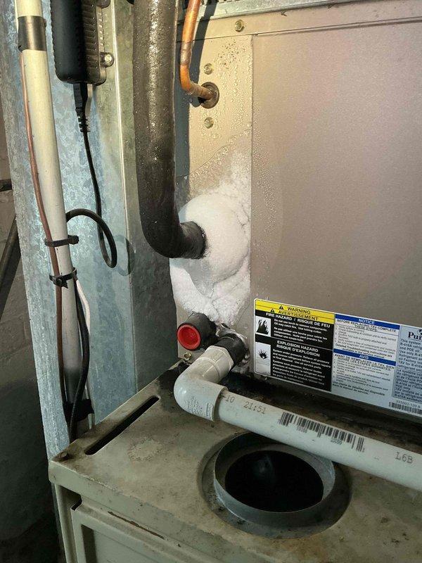 Responded to service call for two 20-year-old space pack units with third-floor air handlers and roof-mounted compressors. Relocated insulated refrigerant piping from existing position to new location per customer request. Inspected existing copper line set connections, removed and repositioned insulated piping runs, and secured new routing. Verified system integrity and proper insulation coverage on relocated lines. Equipment operational upon completion.
