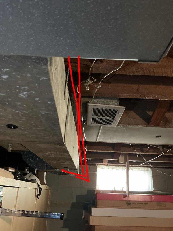 Conducted comprehensive evaluation of 30-year-old basement-installed heating and cooling system in small residential property (0-1500 sq.ft.) for full system replacement estimate. Assessed existing natural gas furnace, air conditioning unit, ductwork, and ventilation components showing significant age-related deterioration. Documented current equipment specifications, measured existing duct runs including flexible and rigid metal ductwork with insulated vertical runs, and evaluated basement installation space constraints for replacement equipment sizing and positioning.