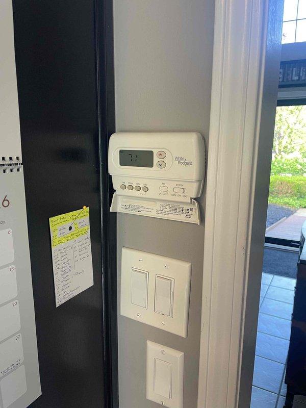 Completed estimate for replacement of existing furnace and air conditioning system. Current HVAC equipment is non-operational with AC unit confirmed low on refrigerant. Assessed outdoor condensing unit positioned at exterior foundation corner and indoor thermostat showing 77°F reading. Provided separate quotes for furnace and air conditioner replacement as requested to allow flexibility in equipment replacement options.