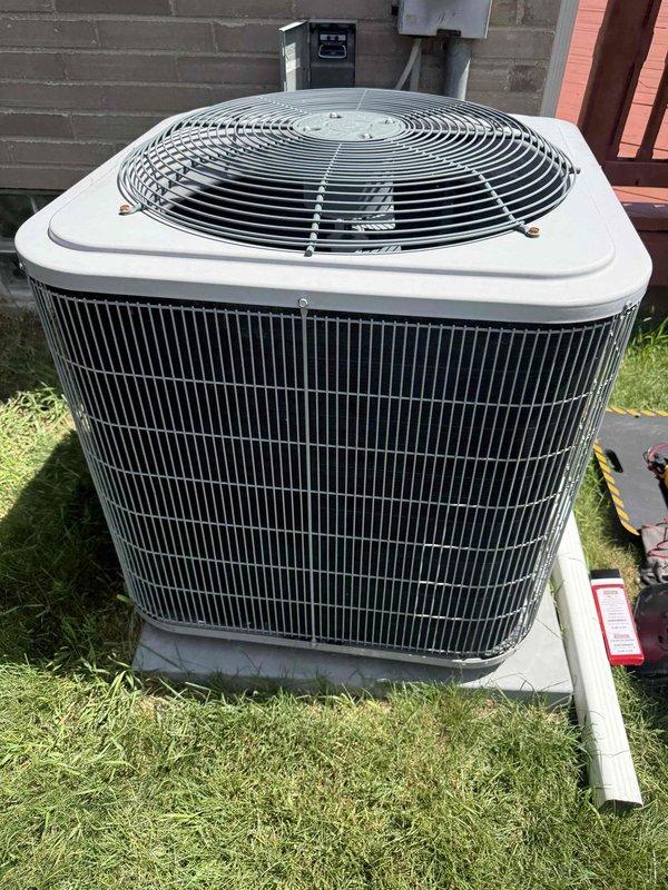 Responded to no cooling complaint on 10-year-old central air conditioning system. Upon arrival, performed diagnostic evaluation of outdoor condenser unit and indoor components. Inspected electrical connections, refrigerant lines, and control systems. Evaluated compressor operation, condenser coil condition, and airflow through unit. Checked indoor air handler components including blower motor, control board wiring, and gas valve connections. Identified system deficiency preventing proper cooling operation. Documented equipment condition with photographs and provided customer with findings and repair recommendations to restore cooling functionality.