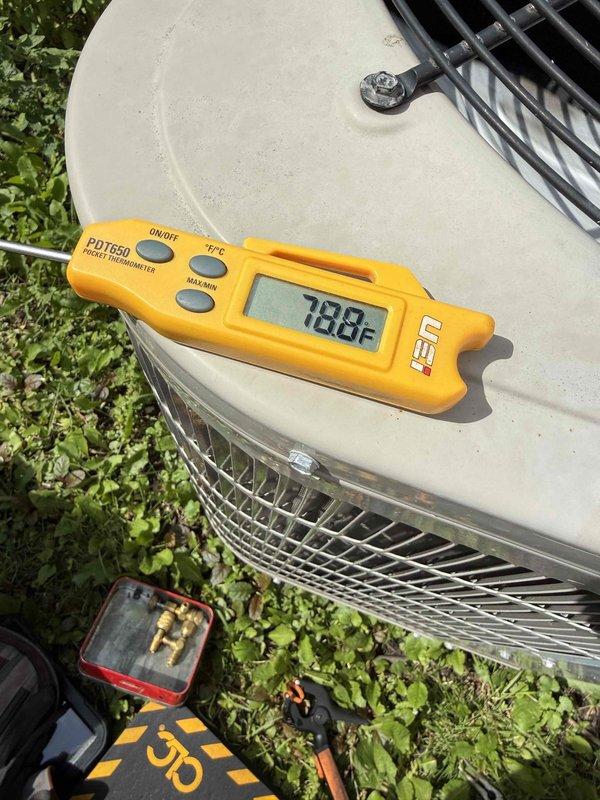 Completed comprehensive Gold AC inspection on 10+ year old residential air conditioning system with air handler located in basement. Performed thorough evaluation of outdoor condensing unit including temperature differential measurements, verified proper electrical connections at exterior disconnect, and inspected refrigerant line sets and mounting hardware. System operating within normal parameters at time of inspection, with all components functioning as designed.