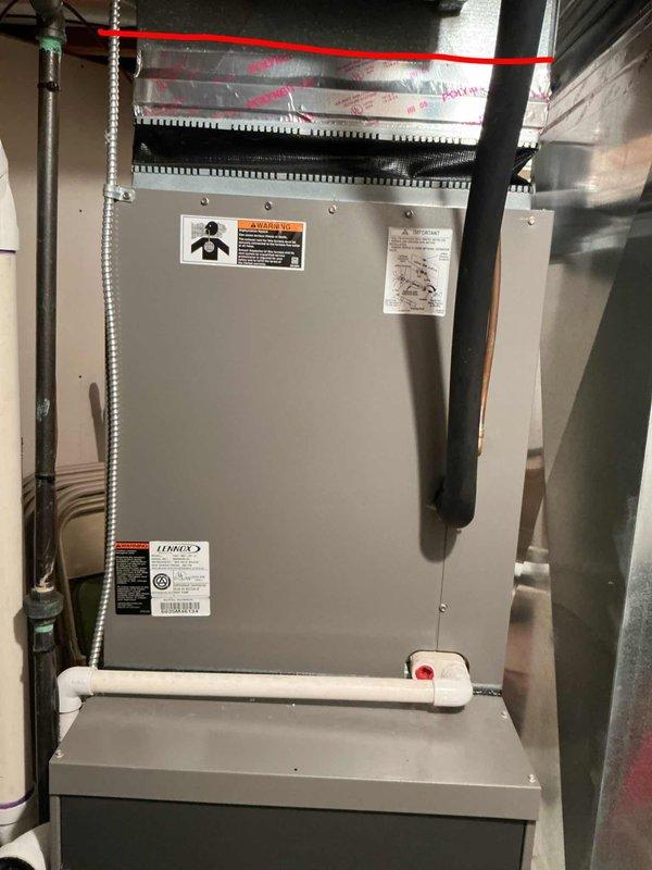 Completed comprehensive HVAC system inspection and estimate for full system replacement on 20+ year old Lennox air handler unit located in basement. Both heating and cooling components have exceeded their expected service life and require replacement. Documented existing equipment configuration, ductwork connections, electrical service, and drainage system to provide accurate proposal for new high-efficiency system installation.