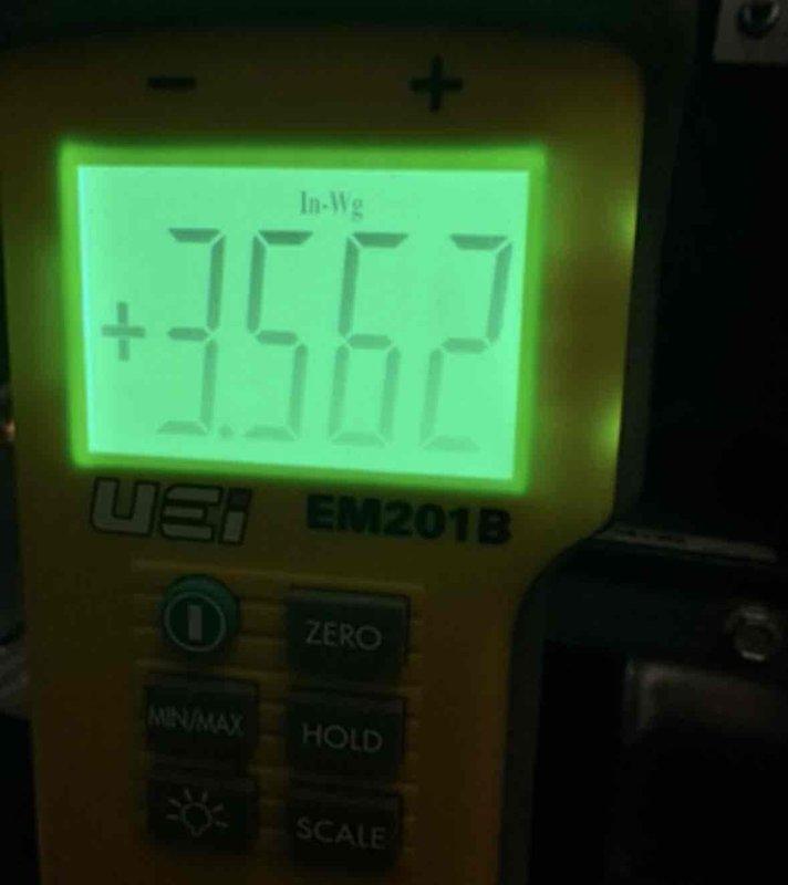 Completed installation of 110K BTU furnace system in rear yard location with mechanical and electrical permits. Raised evaporator coil 4 inches and remeasured outlet transition to ensure proper clearances and airflow. Installed new thermostat, reconnected high velocity package system, and verified static pressure readings using digital manometer to confirm system operates within manufacturer specifications.