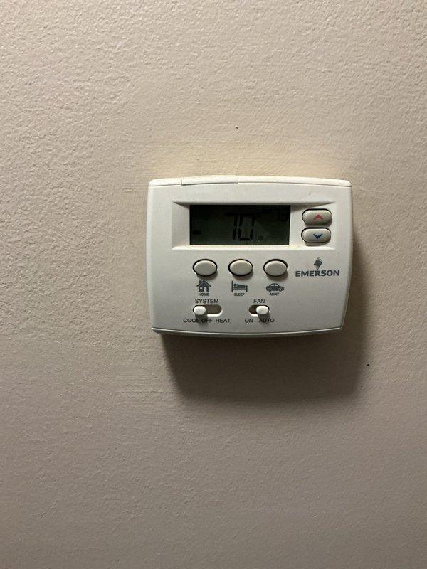 Performed comprehensive tune-up on 10-year-old Goodman AC system (Model CAPF1894B6DB) in response to reported squealing noise during cooling operation. Inspected outdoor condenser unit, verified refrigerant levels, cleaned coils, checked electrical connections, and lubricated motor bearings to eliminate noise issue. Confirmed thermostat operation at 74°F setpoint and verified system is cycling properly with adequate airflow.
