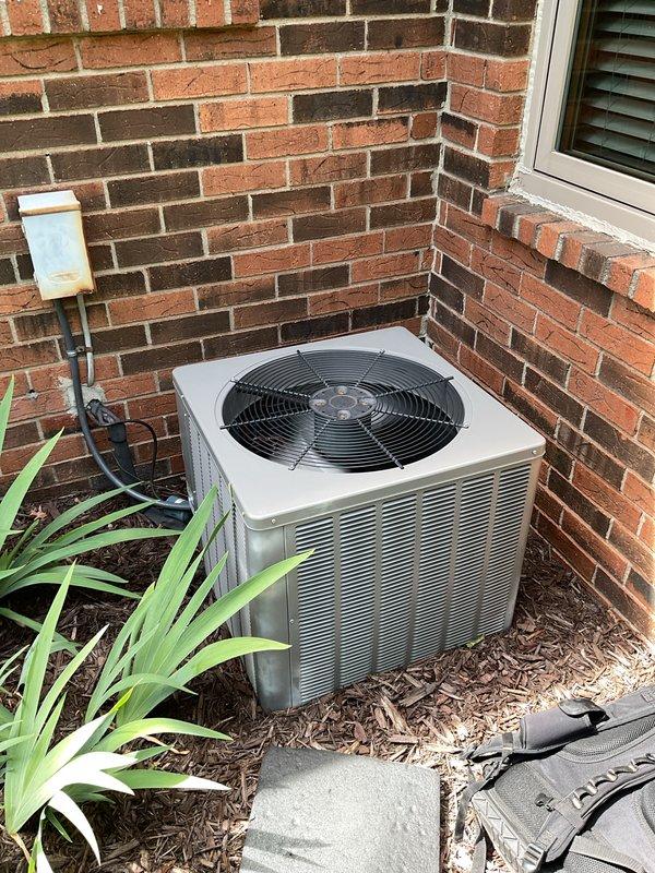 Completed comprehensive Gold AC inspection on 12-year-old residential cooling system. Performed multi-point evaluation of outdoor condensing unit including visual inspection of compressor, condenser coil, fan motor operation, and refrigerant line connections. Verified proper airflow through condenser coils, checked electrical connections, and assessed overall unit condition. Inspected basement air handler and evaporator coil assembly, including GeneralAire humidifier component. Evaluated blower motor operation, checked drain line functionality, and verified proper airflow through indoor coil. All major components operating within normal parameters at time of inspection. Unit maintaining adequate cooling capacity with no immediate safety concerns identified. System showing normal wear consistent with age of equipment.