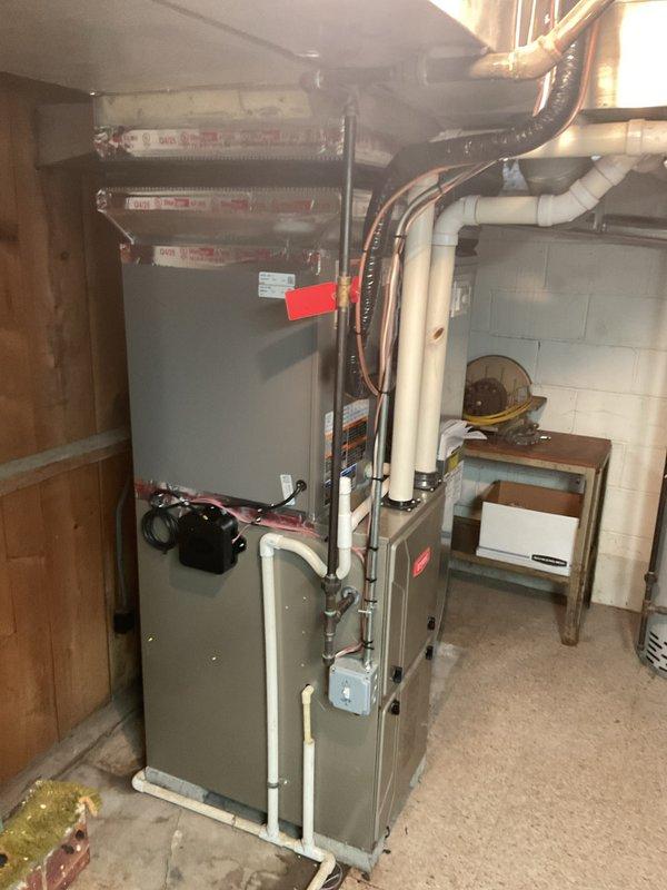 Completed installation of 3-ton air conditioning system with evaporator coil in right side yard location. Connected new outdoor condensing unit to indoor coil, installed copper refrigerant lines, evacuated system, and charged to manufacturer specifications. Verified all electrical connections, tested system operation, and confirmed proper airflow and temperature differential across coil.