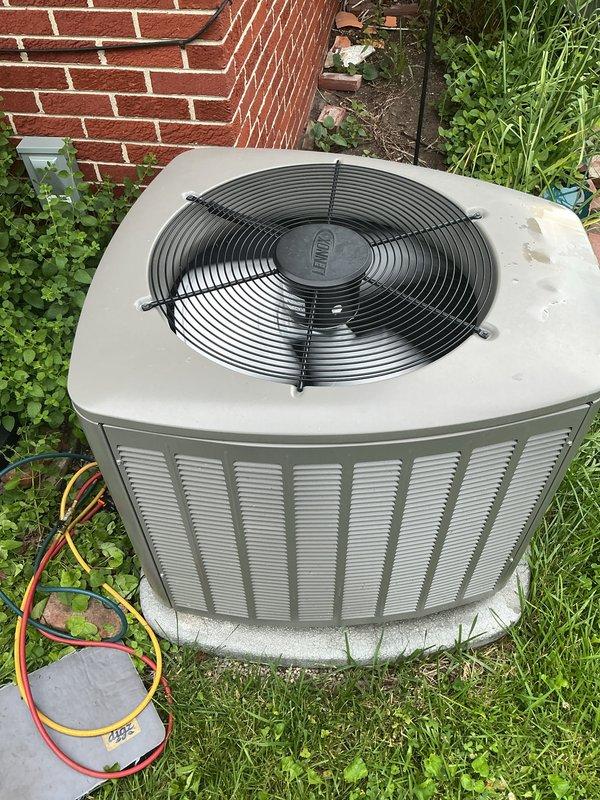 Completed comprehensive Gold AC Inspection and tune-up on two residential Lennox air conditioning systems. Performed preventive maintenance on both outdoor condenser units, including a newly installed system and a two-year-old unit. Inspected electrical connections, measured refrigerant pressures using manifold gauges, cleaned condenser coils, verified proper airflow through louvered panels, and confirmed both fan motors and compressors were operating within manufacturer specifications. Both systems passed inspection with no issues identified, ensuring optimal performance for the upcoming cooling season.