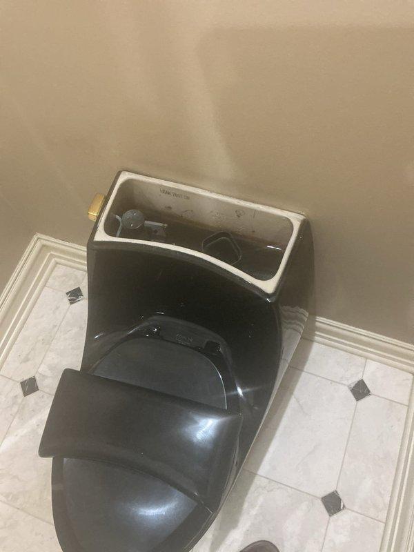 Responded to service call requiring camera inspection and heavy-duty drain clearing equipment. Deployed large capacity snake machine to address main line stoppage. Documented existing plumbing fixtures including toilet tank components and bathroom installation conditions through photographic evidence for service records.