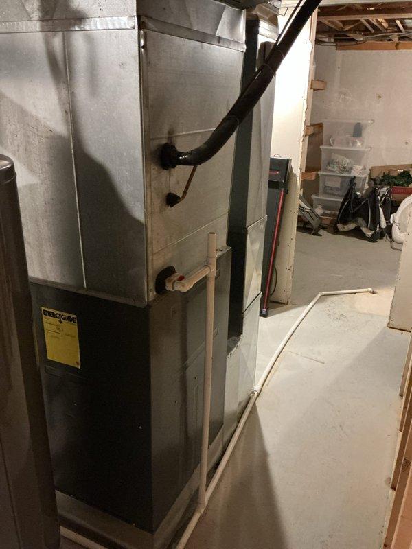 Completed follow-up repair on 8-year-old air conditioning system. Inspected refrigerant line insulation as previously noted by another technician and properly retaped piping to ensure adequate insulation coverage. System tested and confirmed operational with adequate cooling performance maintained throughout service visit.