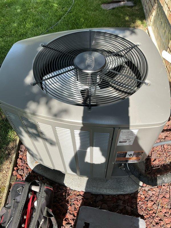 Performed routine maintenance inspection on 2-year-old residential HVAC system including furnace unit located in basement and outdoor air conditioning condenser. Conducted comprehensive tune-up service verifying proper operation of gas valve assembly, pressure switches, electrical connections, and control systems on heating unit. Inspected outdoor condensing unit including fan motor operation, refrigerant levels, and electrical connections. All components functioning within normal parameters with no deficiencies noted. Both systems operating efficiently with no issues reported or identified during inspection.