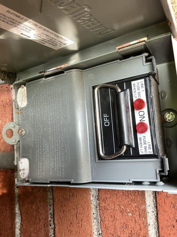 Completed comprehensive gold plan preventative maintenance on outdoor AC unit located at rear of property. Performed full system inspection including electrical disconnect safety check, verified proper operation of all components, inspected condenser fan assembly and protective grille, confirmed unit cleanliness and absence of debris, tested all electrical connections and safety controls including fuse protection system. Installed new air filter per standard protocol. Unit operating within normal parameters with no deficiencies noted.