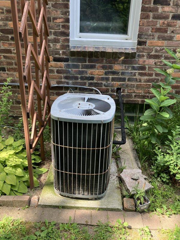 Responded to service call for 12-year-old air conditioning system not cooling properly. Upon inspection, found furnace in failed condition and outdoor condenser unit completely empty of R-22 refrigerant. Due to age of equipment, unavailability of R-22 refrigerant, and failed furnace component, provided comprehensive estimate for complete HVAC system replacement.