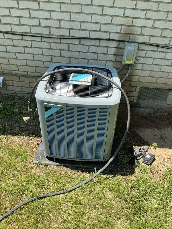 Responded to no cooling call on 3-year-old residential air conditioning system. Upon arrival, diagnosed thermostat malfunction—unit stuck in "echo" mode with limited temperature adjustment range (20-30 degrees) and inability to select cooling mode, preventing system operation. Replaced defective thermostat with new unit, restored proper system functionality, and verified cooling cycle operation at both indoor air handler and outdoor condenser unit.