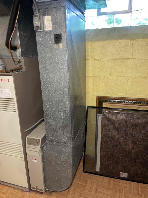 Conducted comprehensive assessment of existing HVAC system for full replacement estimate. Evaluated current furnace, air conditioning unit, and ductwork configuration in basement mechanical room. Documented equipment specifications, existing duct layout including blue rectangular and insulated flexible ductwork, and provided pricing options for complete system replacement as well as separate quotes for furnace and AC units.